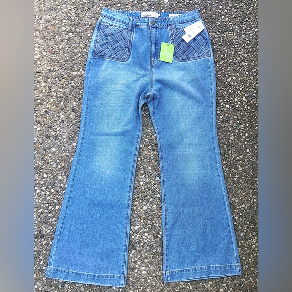 👯♀️ ✨HP✨ 🆕 HIGH WAIST FLARE Denim Jeans by Sam Edelman Size 32 - Picture 4 of 16